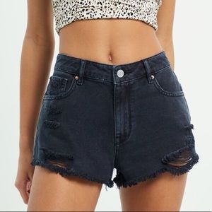 NWT Pacsun high rise festival black denim cutoff shorts
